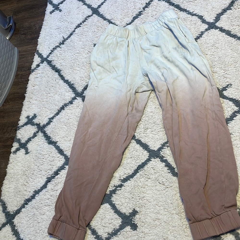 off white to brown/purple gradient sweatpants